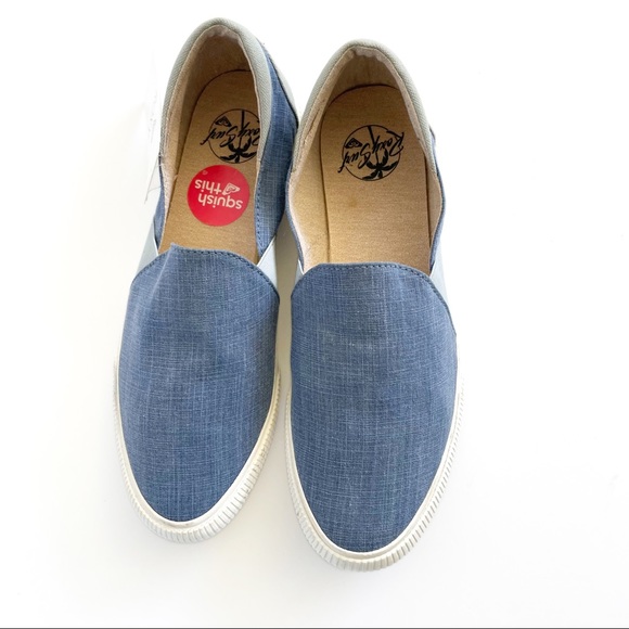 Roxy Women's Boat Shoes Slip On Blue Chambray Brayden Flats Surfer Beach Size 10 - Picture 3 of 16